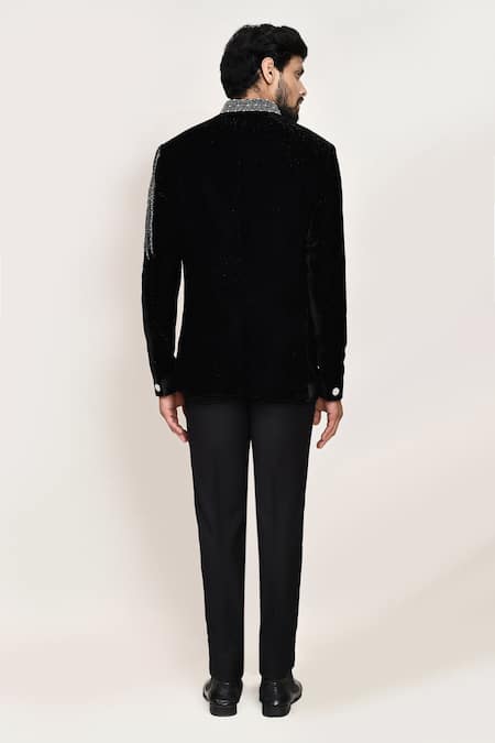 Arihant Rai Sinha Black Velvet Embellished Coat & Pant Set 