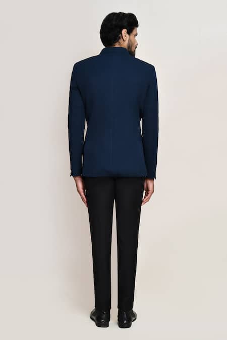 Arihant Rai Sinha Teal Green Embroidered Coat & Black Pant 