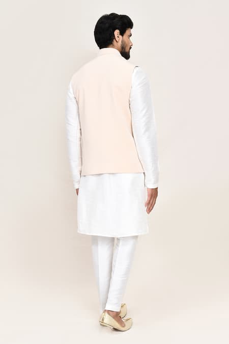 Arihant Rai Sinha Cream Nehru Jacket with White Kurta & Pant 