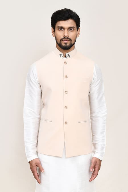 Arihant Rai Sinha_Cream Nehru Jacket With White Kurta And Pant _at_Aza_Fashions