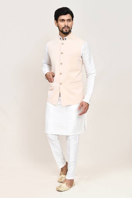 Buy_Arihant Rai Sinha_Cream Nehru Jacket With White Kurta And Pant 