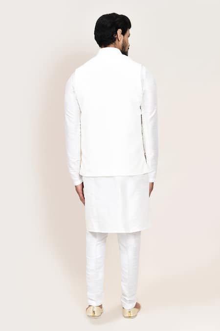Arihant Rai Sinha White Art Silk Kurta Set 