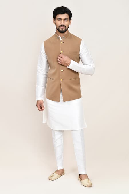 Arihant Rai Sinha Chiku Terry Rayon Nehru Jacket 