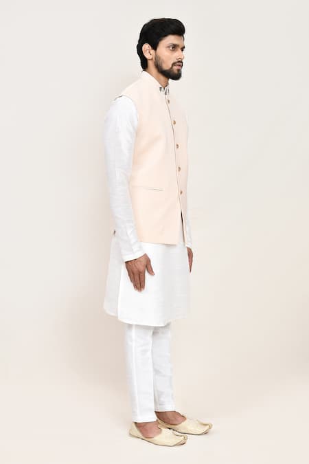 Arihant Rai Sinha_Peach Nehru Jacket _Online_at_Aza_Fashions