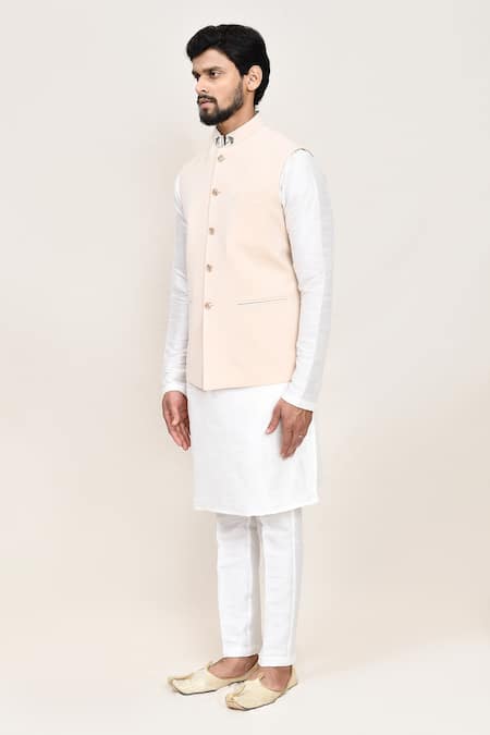 Buy_Arihant Rai Sinha_Peach Nehru Jacket _Online_at_Aza_Fashions