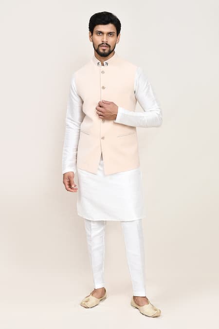 Arihant Rai Sinha Peach Nehru Jacket 