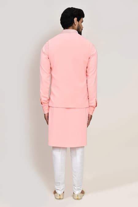 Arihant Rai Sinha Embroidered Pink Nehru Jacket 