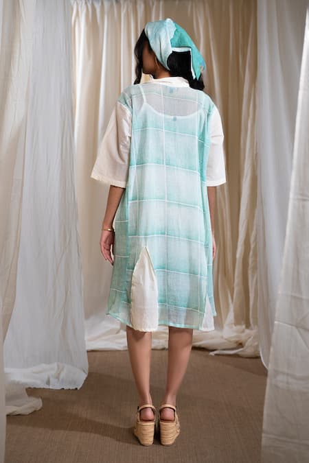 Banana Labs Aqua Blue Hand Block Print Dress 