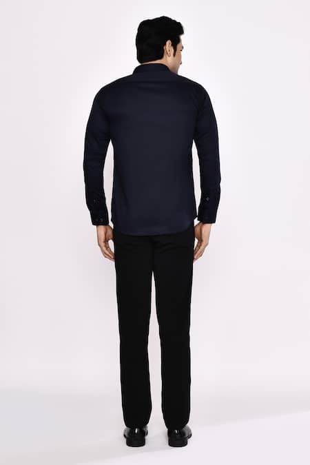 Aryavir Malhotra Black Printed Cotton Blend Shirt 