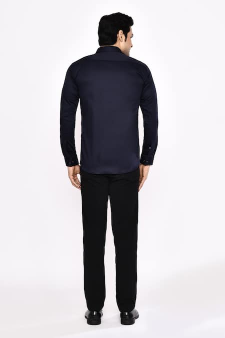 Aryavir Malhotra Black Printed Cotton Blend Shirt 