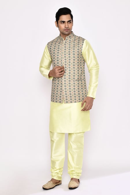 Buy Arihant Rai Sinha Silk Embroidery Printed Nehru Jacket Buy_Arihant Rai Sinha_Silk Embroidery Printed Nehru Jacket