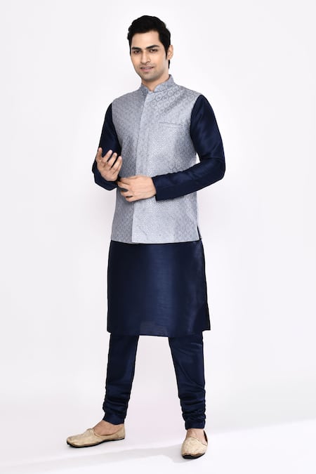 Arihant Rai Sinha Blue Silk Dark Blend Churidar at Aza Fashions Arihant Rai Sinha_Blue Silk Dark Blend Churidar _at_Aza_Fashions