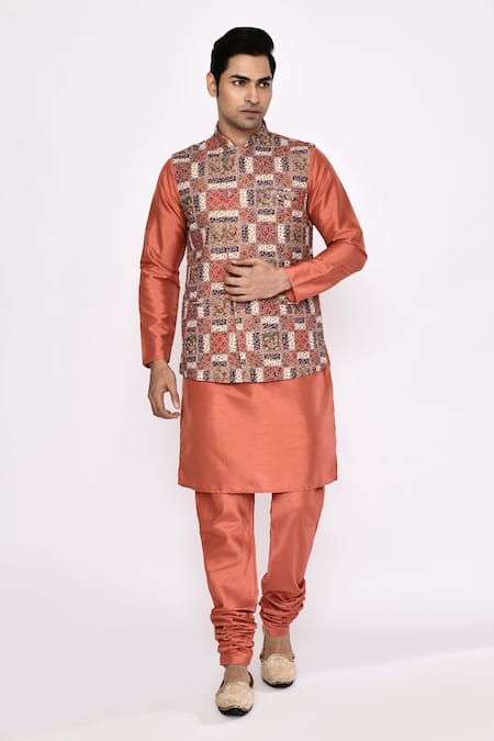 Arihant Rai Sinha Orange Silk Rust Blend Churidar 