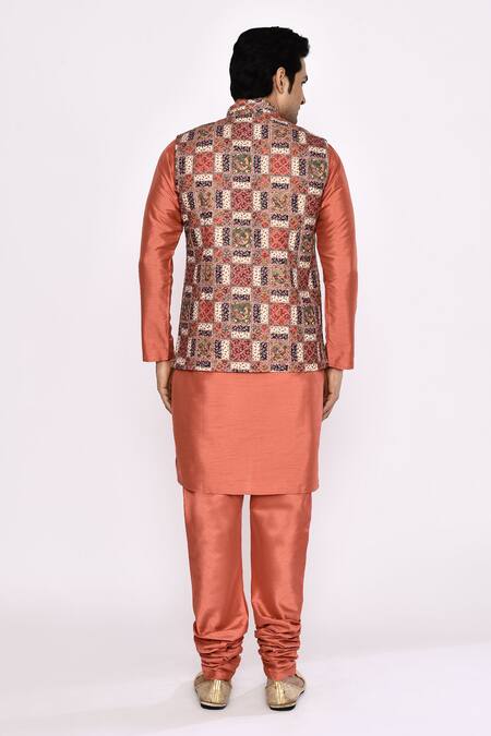 Arihant Rai Sinha Rust Orange Silk Blend Churidar 