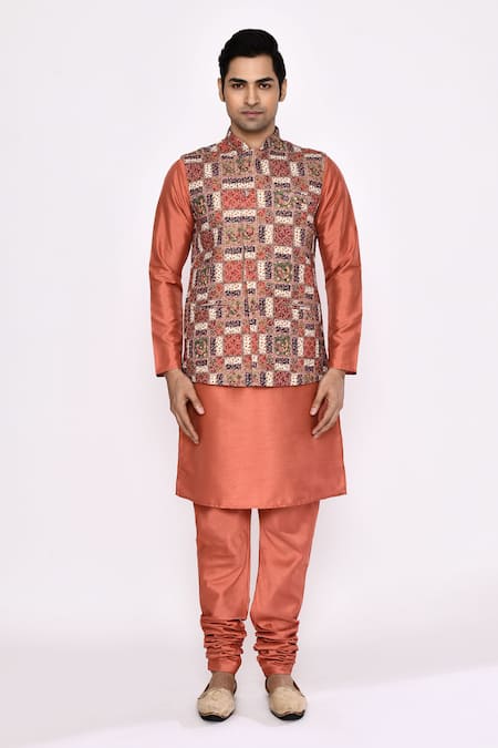 Buy Arihant Rai Sinha Orange Silk Rust Blend Churidar Buy_Arihant Rai Sinha_Orange Silk Rust Blend Churidar