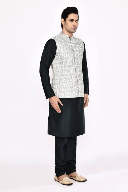 Arihant Rai Sinha Black Silk Blend Churidar Online at Aza Fashions Arihant Rai Sinha_Black Silk Blend Churidar _Online_at_Aza_Fashions