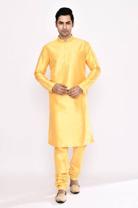 Arihant Rai Sinha Yellow Silk Blend Churidar Online at Aza Fashions Arihant Rai Sinha_Yellow Silk Blend Churidar _Online_at_Aza_Fashions