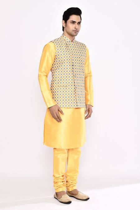 Shop Arihant Rai Sinha Yellow Silk Blend Churidar Online at Aza Fashions Shop_Arihant Rai Sinha_Yellow Silk Blend Churidar _Online_at_Aza_Fashions