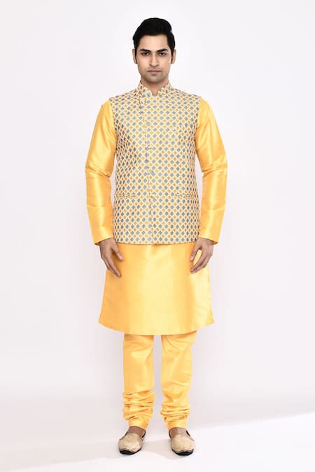 Arihant Rai Sinha Yellow Silk Blend Churidar at Aza Fashions Arihant Rai Sinha_Yellow Silk Blend Churidar _at_Aza_Fashions