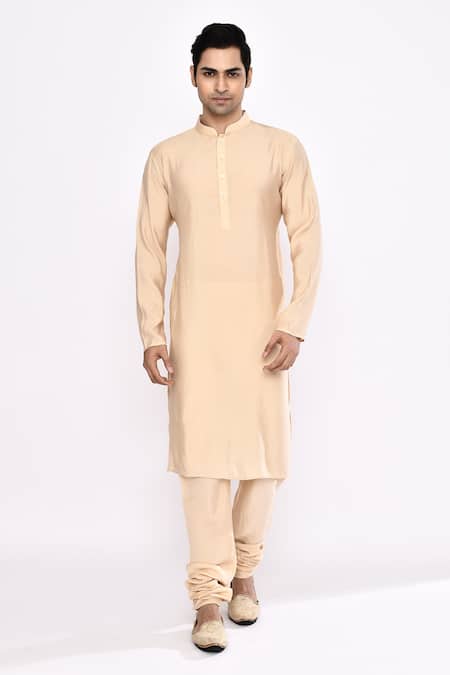 Arihant Rai Sinha_Beige Silk Blend Churidar _Online_at_Aza_Fashions