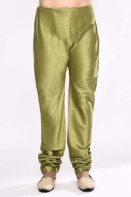 Arihant Rai Sinha_Green Silk Blend Churidar _at_Aza_Fashions