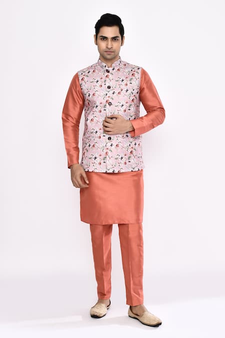 Arihant Rai Sinha Peach Silk Blend Pyjama 