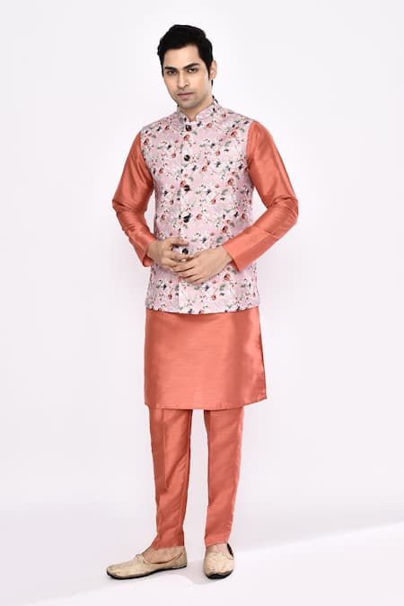 Arihant Rai Sinha Peach Silk Blend Pyjama 