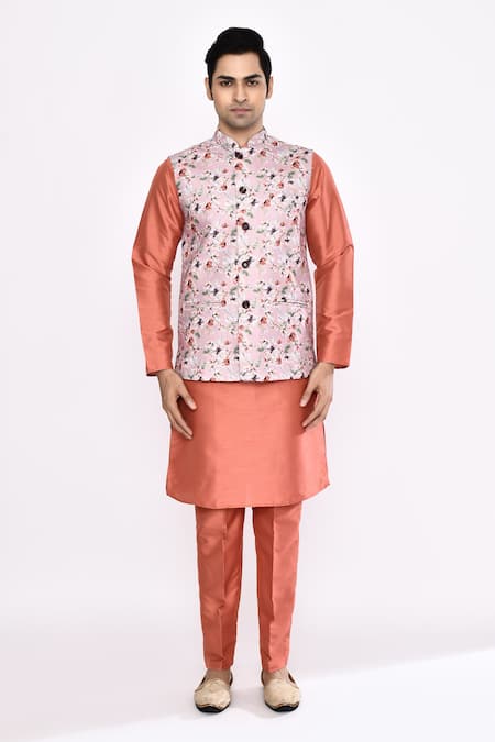 Buy_Arihant Rai Sinha_Peach Silk Blend Pyjama _Online_at_Aza_Fashions