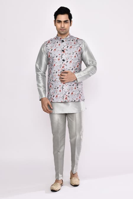 Arihant Rai Sinha Grey Silk Blend Pyjama 
