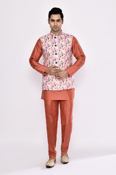 Arihant Rai Sinha Peach Silk Blend Pyjama 