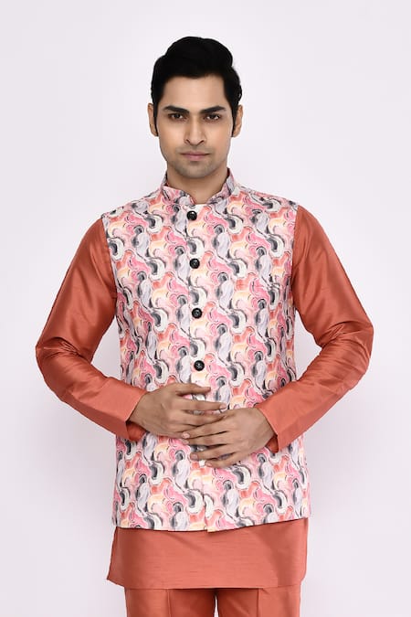 Arihant Rai Sinha Peach Silk Blend Pyjama at Aza Fashions Arihant Rai Sinha_Peach Silk Blend Pyjama _at_Aza_Fashions