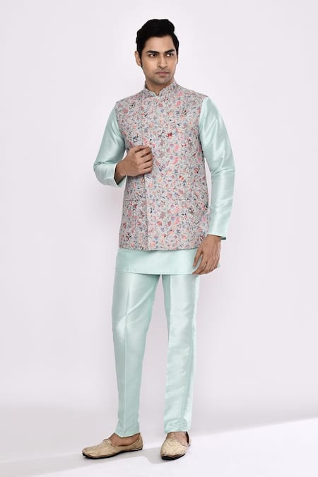 Arihant Rai Sinha Green Silk Sea Blend Pyjama 