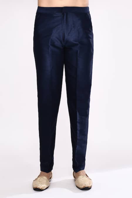 Arihant Rai Sinha_Blue Silk Dark Blend Pyjama _Online_at_Aza_Fashions