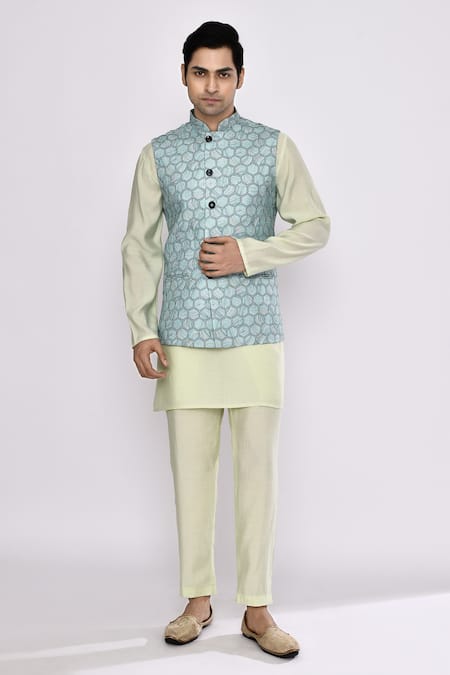 Arihant Rai Sinha Green Silk Sea Blend Pyjama 