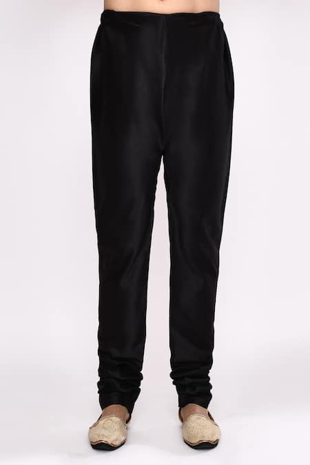 Arihant Rai Sinha_Black Silk Blend Kurta _Online_at_Aza_Fashions