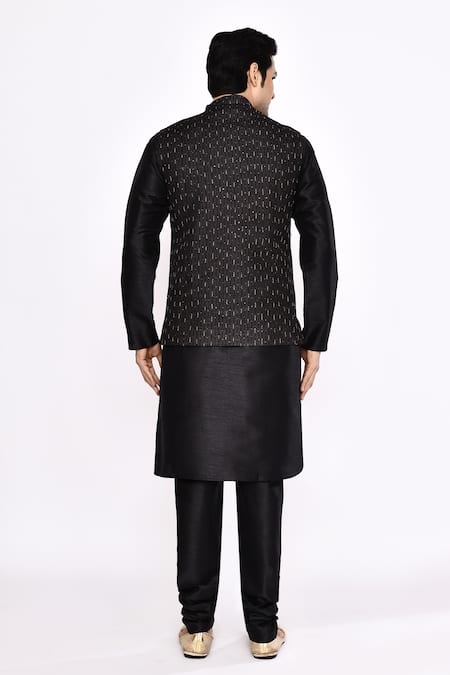 Arihant Rai Sinha Black Silk Blend Kurta 