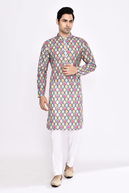 Arihant Rai Sinha Grey Silk Blend Kurta 