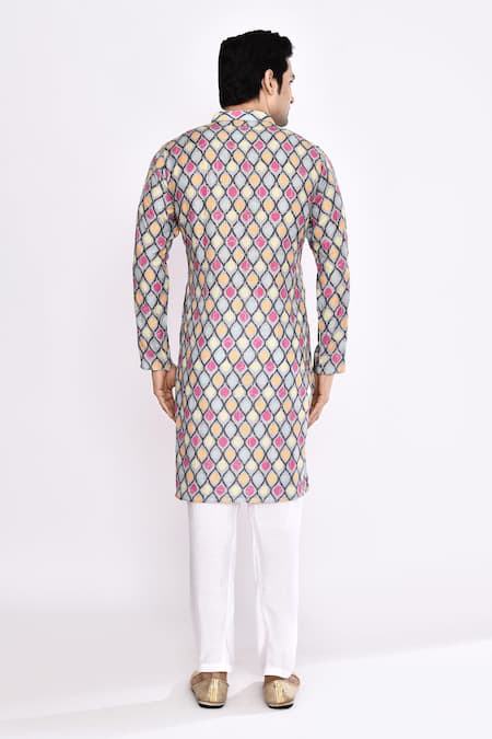 Arihant Rai Sinha Grey Silk Blend Kurta 