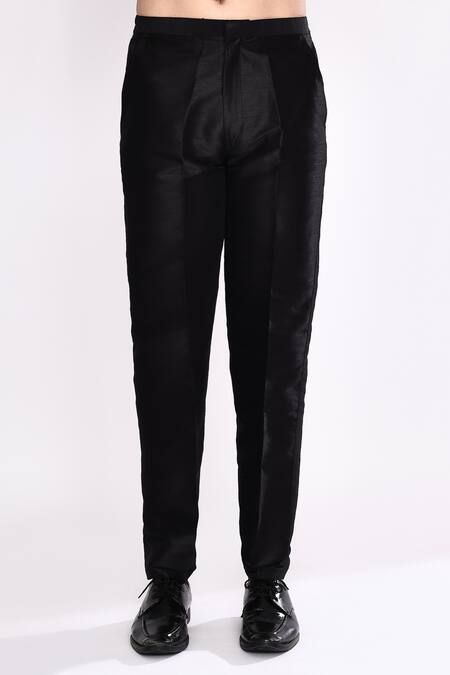 Arihant Rai Sinha_Black Silk Blend Kurta _Online_at_Aza_Fashions