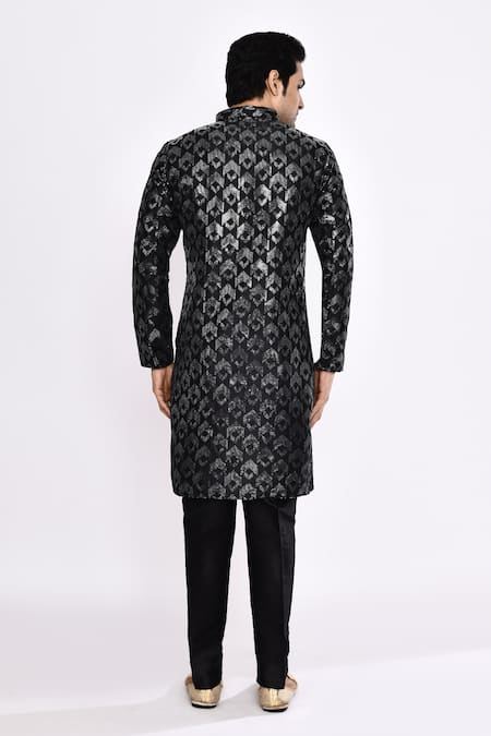 Arihant Rai Sinha Black Silk Blend Kurta 