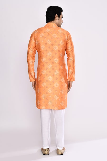 Arihant Rai Sinha Orange Silk Blend Kurta 
