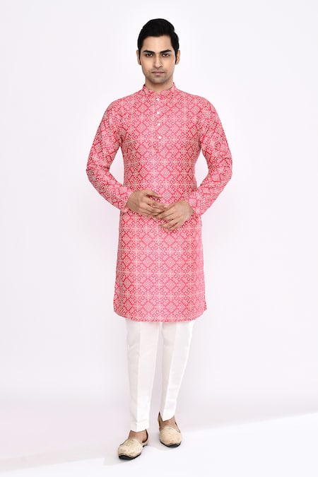 Arihant Rai Sinha Pink Printed Silk Kurta 