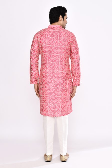 Arihant Rai Sinha Pink Printed Silk Kurta 