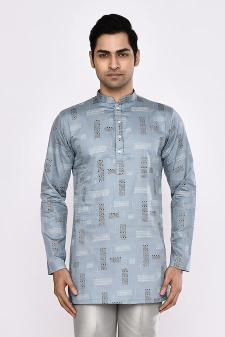 Arihant Rai Sinha Blue Cotton Kurta 