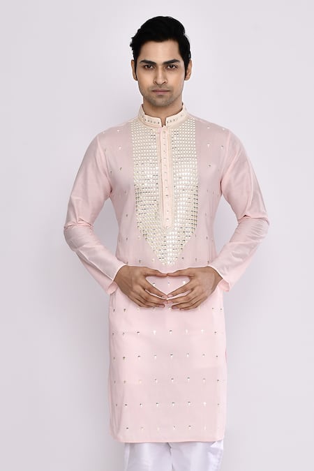 Arihant Rai Sinha Pink Pure Silk Kurta 