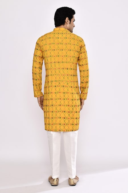 Arihant Rai Sinha Yellow Printed Kurta 
