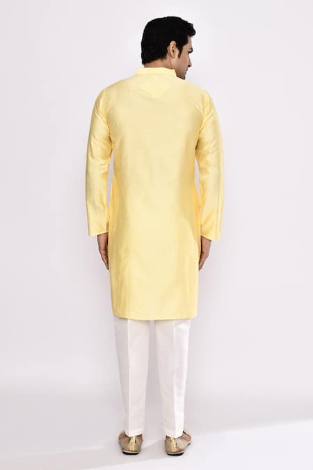 Arihant Rai Sinha Yellow Silk Blend Kurta 