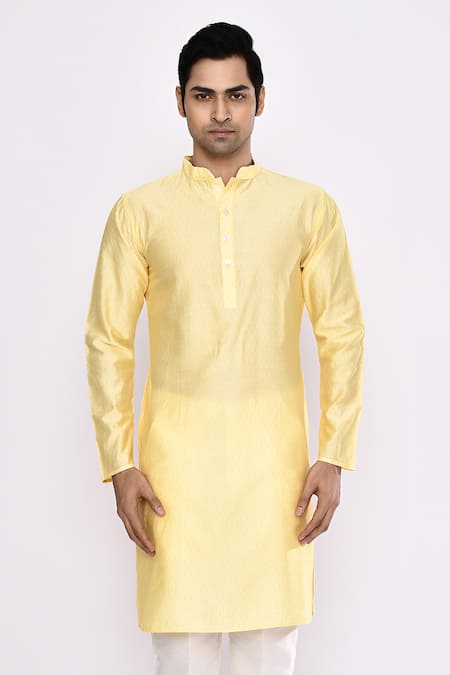 Arihant Rai Sinha Yellow Silk Blend Kurta
