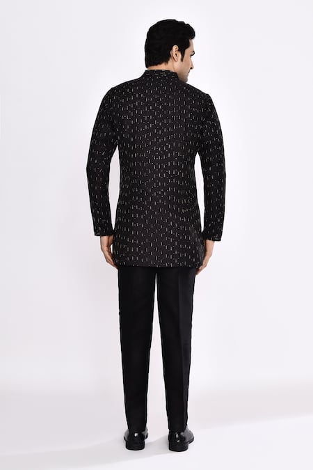 Arihant Rai Sinha Black Cotton Blend Kurta 