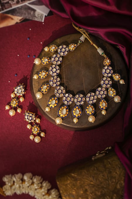 Riana Jewellery Royal Mina Work Necklace Set 